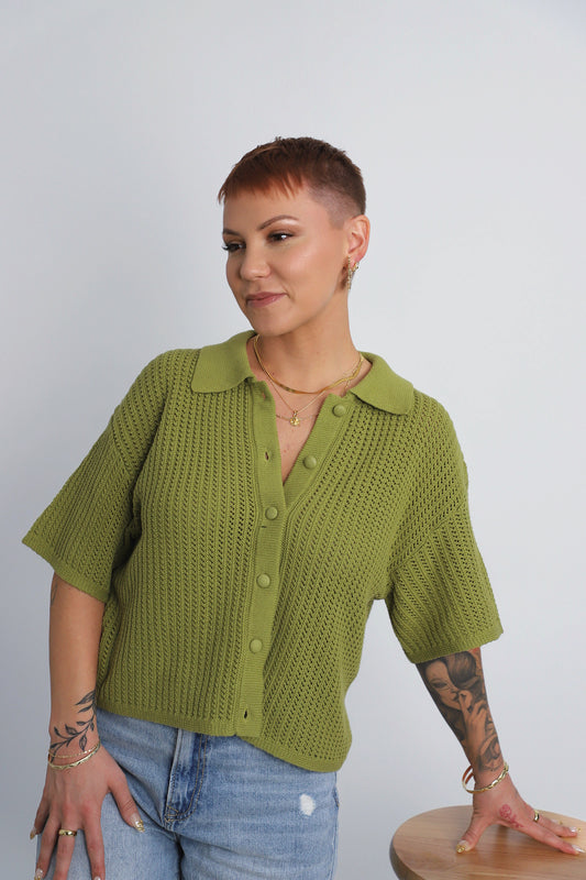 Pistachio Crochet Top